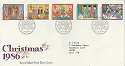 1986-11-18 Christmas Stamps Bureau FDC (10925)