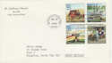1989-11-19 USA 25c Classic Mail Transport block of 4 FDC (43034)