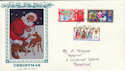 1969-11-26 Christmas Santa Claus Silk FDC (43373)