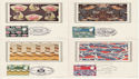 1982-07-23 Textiles Benham postcards x4 FDC (50249)
