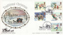 1990-11-13 Christmas Mailcoach Windsor Silk FDC (51198)