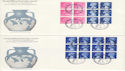 1972-05-24 Wedgwood Booklet Stamps Barlaston x4 FDC (51811)
