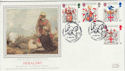 1984-01-17 Heraldry Stamps Tintagel Silk FDC (56040)
