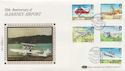 1985-03-19 Alderney Airport Stamps Silk FDC (57526)