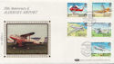 1985-03-19 Alderney Airport Stamps Silk FDC (57527)