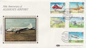 1985-03-19 Alderney Airport Stamps Silk FDC (57529)