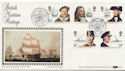 1982-06-16 Maritime Heritage Portsmouth Silk FDC (57613)