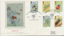 1985-03-12 Insect Stamps Bugford Dartmouth Silk FDC (57778)