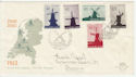 1963 Netherlands Windmills Stamps FDC (58556)