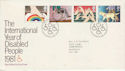 1981-03-25 Year of Disabled Bureau FDC (59055)