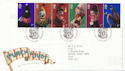 2001-09-04 Punch and Judy Stamps Blackpool FDC (60023)