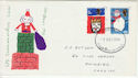 1966-12-01 Christmas Stamps Cardiff FDC (60777)