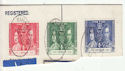 Ceylon 1937 Coronation Stamps used on Piece (61267)