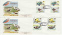 1980-01-16 Birds Gutter Stamps Slimbridge x2 FDC (61751)