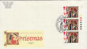 1991-11-12 Christmas Stamps T/L Margin Shrewsbury FDC (62973)