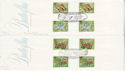 1981-05-13 Butterflies Gutter Stamps x2 FDC (64619)