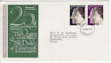 1972-11-20 Silver Wedding Stamps London FDC (65164)