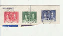 Ceylon 1937 Coronation Stamps used on Piece (65929)