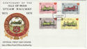 1973-08-04 IOM Steam Railway Stamps FDC (66464)
