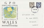 1968-09-04 Wales Definitive Stamps Cardiff FDC (67502)