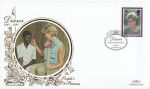 1998-02-03 Princess Diana Stamp Cardiff Silk FDC (68534)