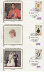 1981-07-22 Ascension Royal Wedding Stamps x3 FDC (68828)