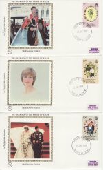1981-07-22 Tristan Royal Wedding Stamps x3 FDC (68829)