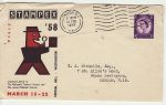 1958-02-14 Stampex 58 Envelope used London (69520)