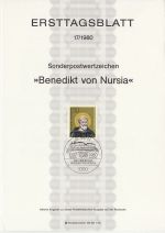 1980-07-10 Germany Benedikt from Nursia Stamp FDC (71264)