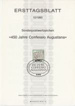 1980-05-08 Germany Confessio Augustana Stamp FDC (71267)