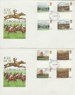 1979-06-06 Horseracing Gutter Stamps x2 FDC (73169)