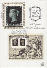 1990-05-03 Penny Black Anniv M/Sheet NPM London FDC (74009)