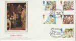 1994-11-01 Christmas Hollytrees Colchester Silk FDC (74573)