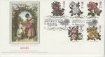 1991-07-16 Roses Stamps St Albans Silk FDC (74678)