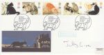 1995-01-17 Cats Stamps Jilly Cooper Signed FDC (75869)