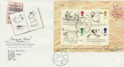 1988-09-27 Edward Lear M/S Stamps London N22 FDC (76561)