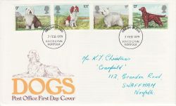 1979-02-07 British Dogs Stamps  Kings Lynn FDC (76638)