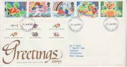 1989-01-31 Greetings Stamps Chichester FDC (76646)