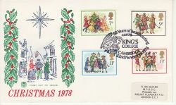 1978-11-22 Christmas Stamps Kings College FDC (76922)