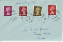 1968-02-05 Definitive Stamps Forres cds FDC (77046)