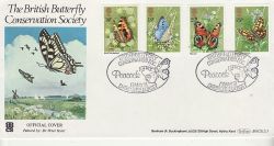 1981-05-13 Butterflies Stamps Peacock Sherborne FDC (77091)