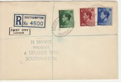 1936-09-01 King Edward VIII Registered Southampton FDC (77116)