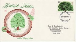 1974-02-27 British Trees Stamp Birmingham FDC (77203)