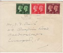 1940-05-06 KGVI Centenary Stamps Liverpool FDC (77309)