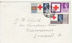 1963-08-15 Red Cross Phosphor Stamps Liverpool FDC (77325)