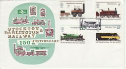 1975-08-13 Railway Stamps Stockton Unusual FDC (77370)