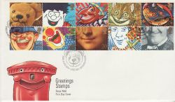 1990-02-06 Greetings Stamps Giggleswick FDC (77408)