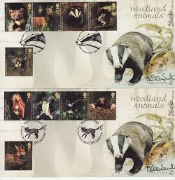2004-09-16 Woodland Animals Malcolm Greensmith x2 FDC (77508)