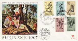 1967-03-22 Suriname Easter Charity Stamps FDC (77742)