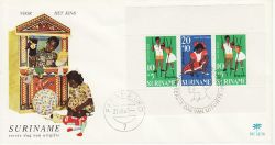 1967-11-24 Suriname Child Welfare Stamps M/S FDC (77748)